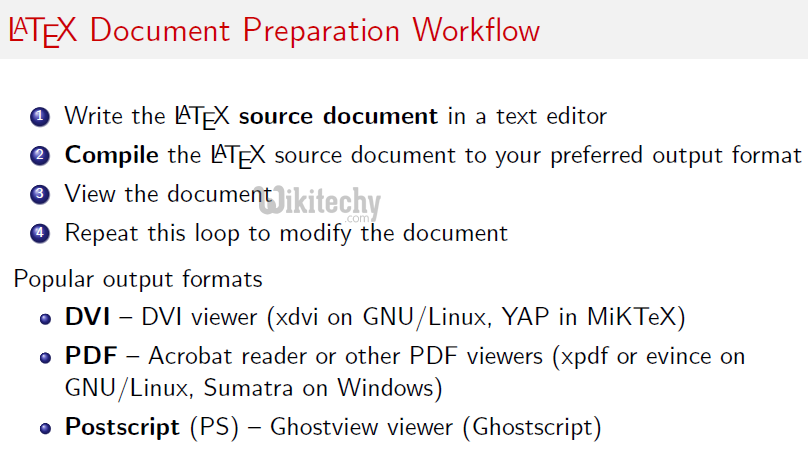 learn latex tutorial - latex document workflow - latex example programs